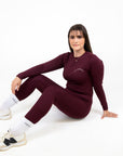 Burgundy Long Sleeved Top