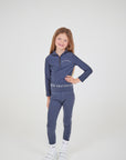 Young Rider Steel Blue Fleece Lined Leggings