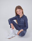 Young Rider Steel Blue Fleece Lined Leggings