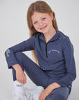 Young Rider Steel Blue Fleece Lined Leggings