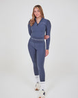 Fleece Lined Steel Blue Renew Leggings