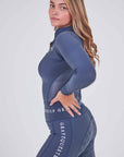 Fleece Lined Steel Blue Renew Leggings