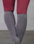Our grey knee-high equestrian performance socks.