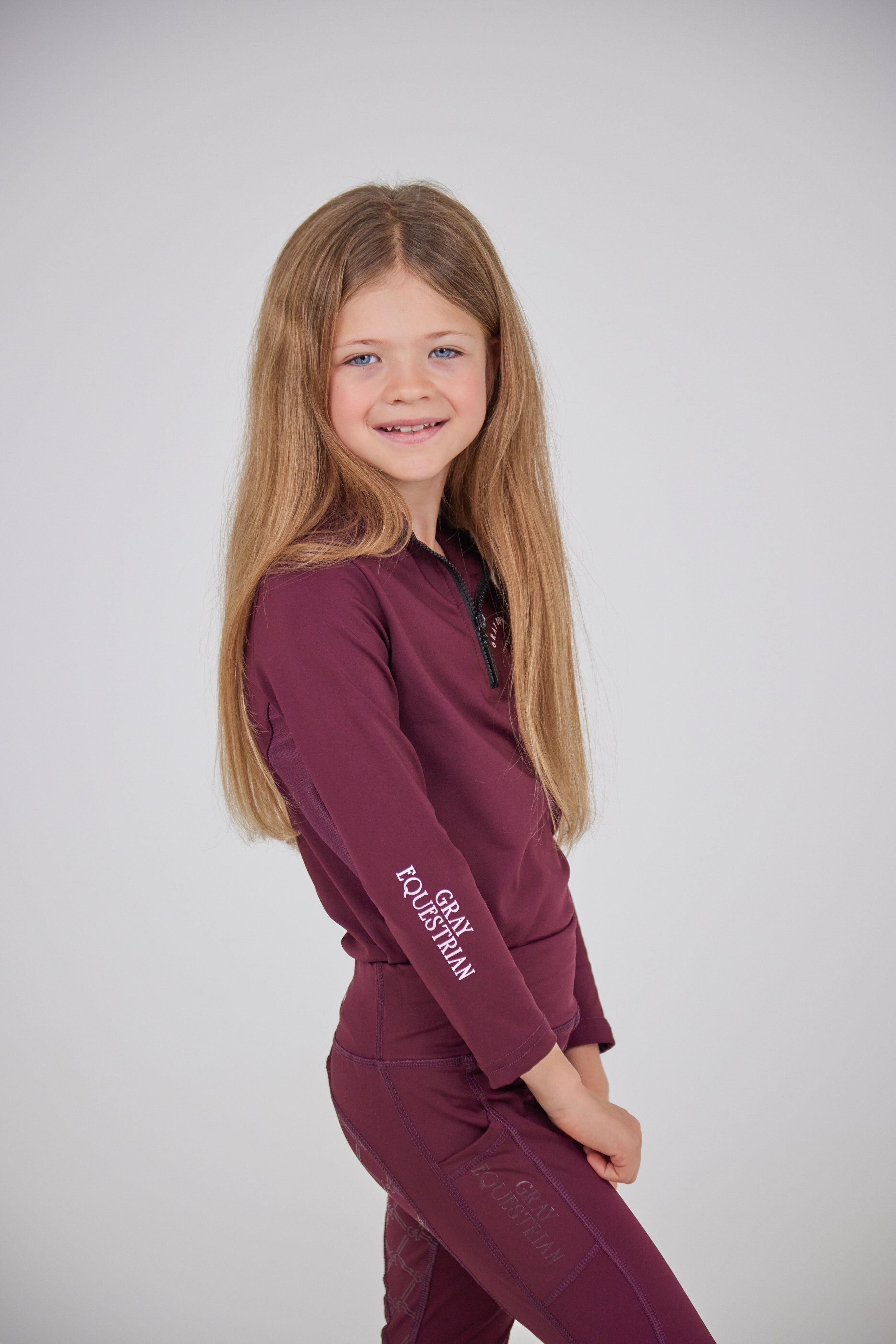 Young Rider Burgundy Base Layer