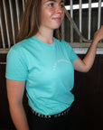 Turquoise Cotton T-Shirt