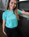 Turquoise Cotton T-Shirt