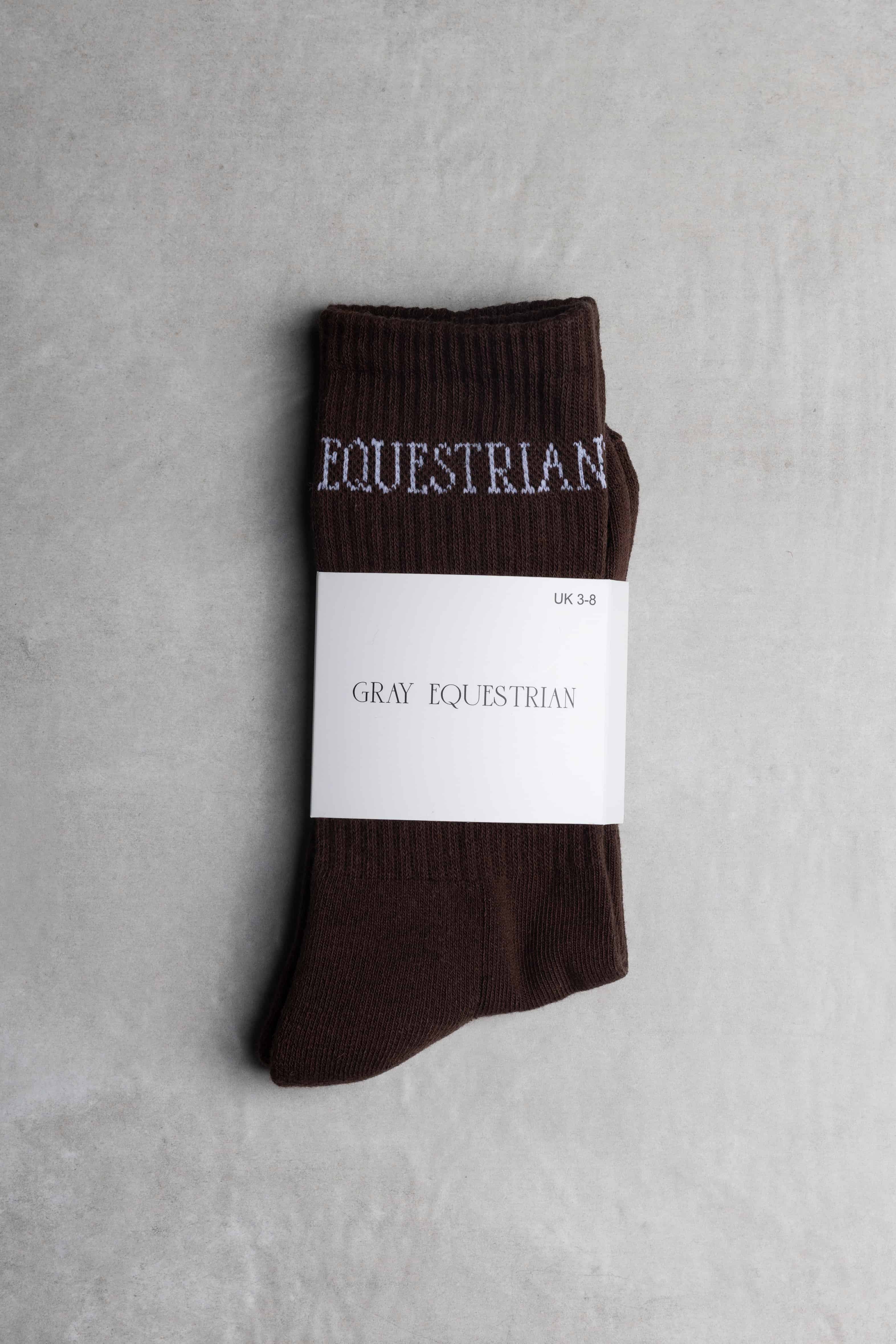 A photo of our brown renew socks.
