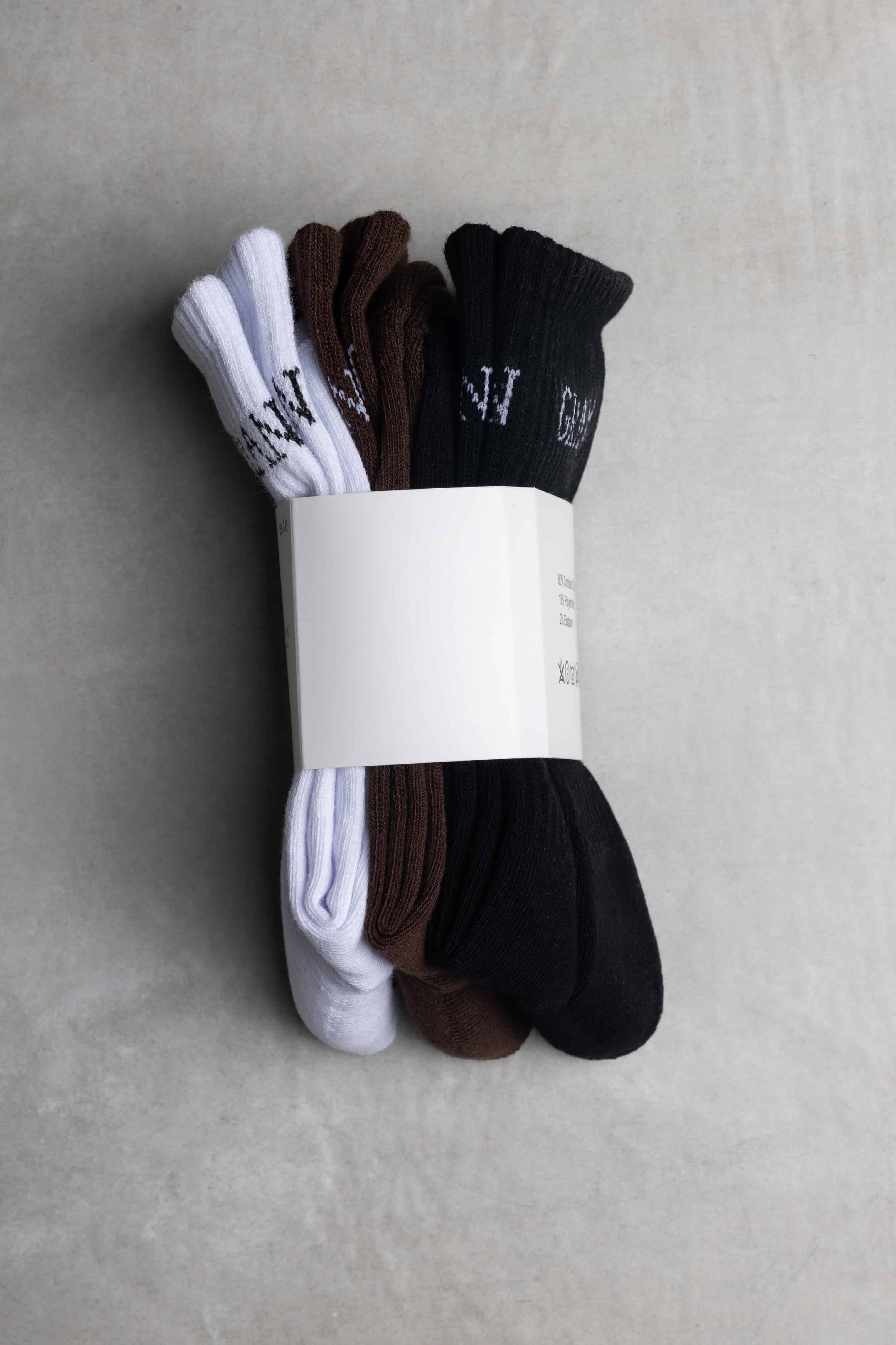 A picture of our three pack of renew socks.